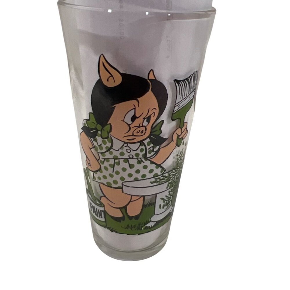 PEPSI Collector Series PETUNIA PORKY PIG 1976 Warner Bros glass Vintage